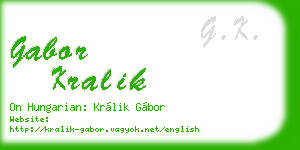 gabor kralik business card