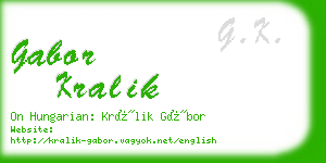 gabor kralik business card